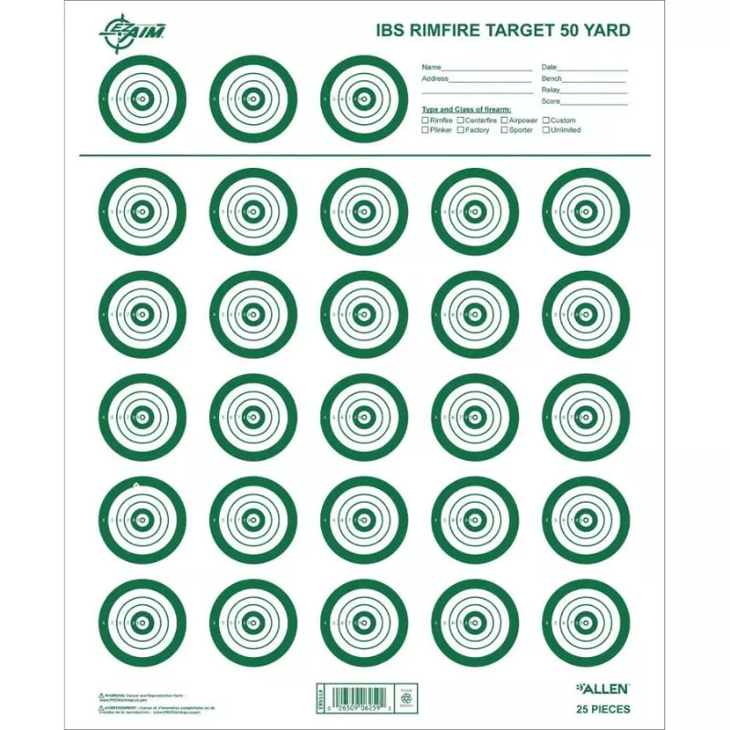 ALLEN IBS RIMFIRE PAPER TARGETS – 25pk