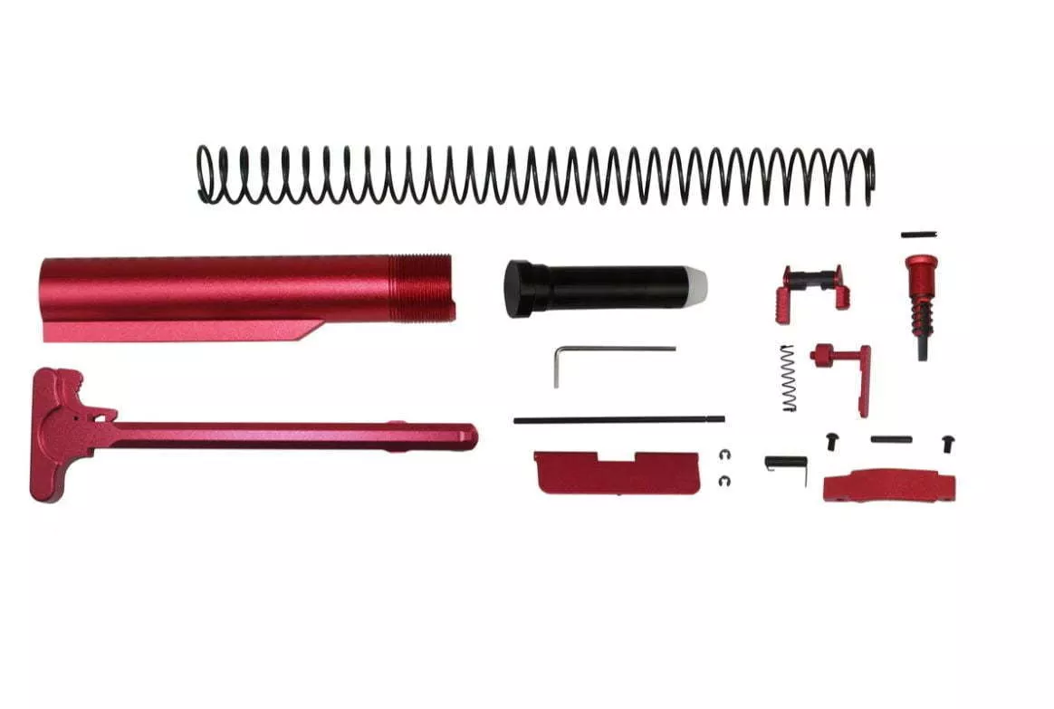 AR-15 Mil-Spec Red Color Splash Kit Upper Receiver Parts Kit