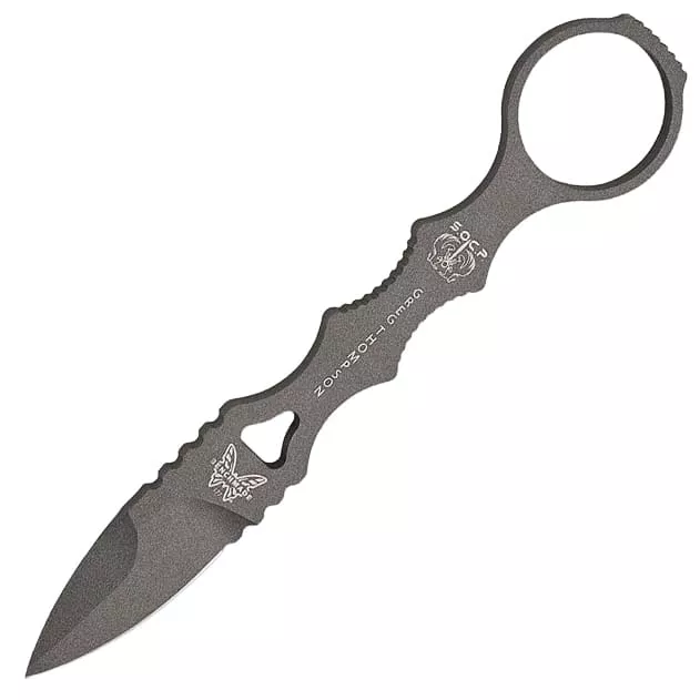 Benchmade Mini SOCP Dagger 2.22″ Spear Point Blade, Injection Molded Sheath – Grey