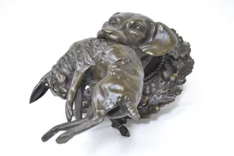 Bronze Towel Loop Or Leash Holder Classic Dog & Hare