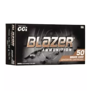 CCI BLAZER TARGET 10MM 180GR FLAT NOSE FMJ 50RDS