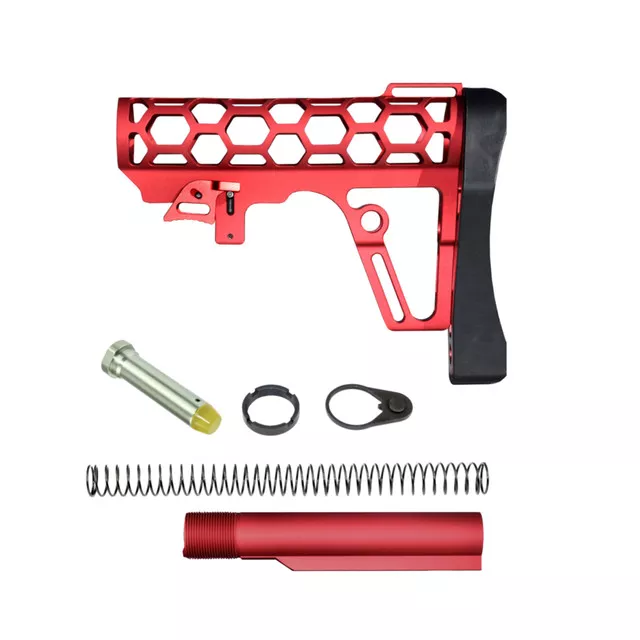 DB TAC Skeletonized Mil-Spec Stock Assembly - Red Color - DB TAC