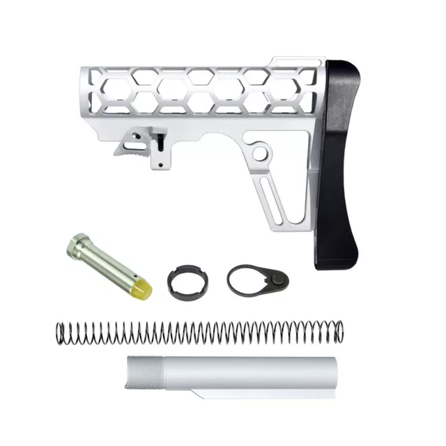 DB TAC Skeletonized Mil-Spec Stock Assembly - Silver Color - DB TAC