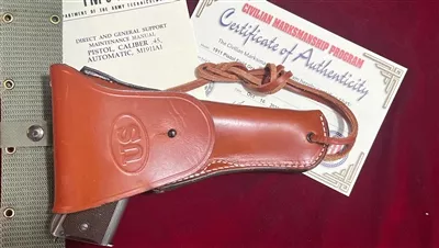 DESANTIS GUNHIDE GI ISSUE HIP HOLSTER TAN US EMBOSSED RIGHT HAND 1911
