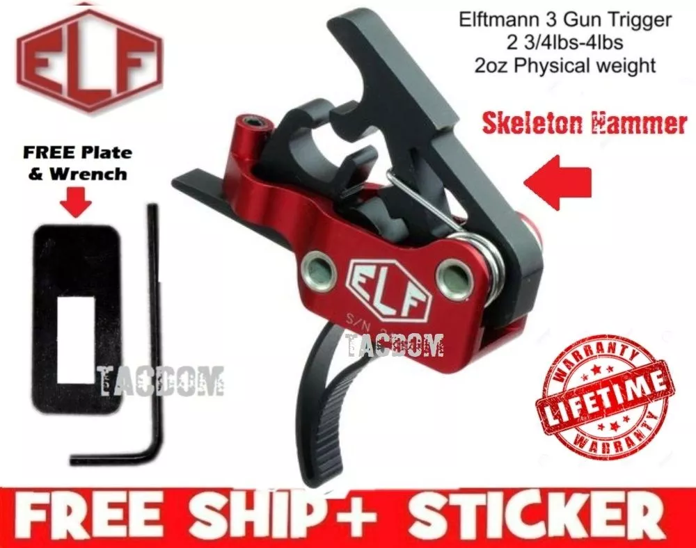 Elftmann ELF 3 Gun Curved Trigger Group Drop-In Adjustable 2 3/4 – 4lb Pull
