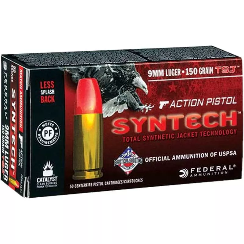 Federal 9mm Luger Ammunition 50 Rounds Syntech Total Jacket