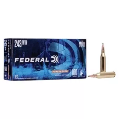 FEDERAL POWER SHOK 243WIN 100GR SOFTPOINT 20RDS