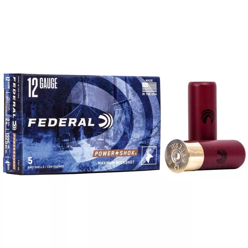 FEDERAL POWER-SHOK BUCKSHOT 12-2.75″ 4B