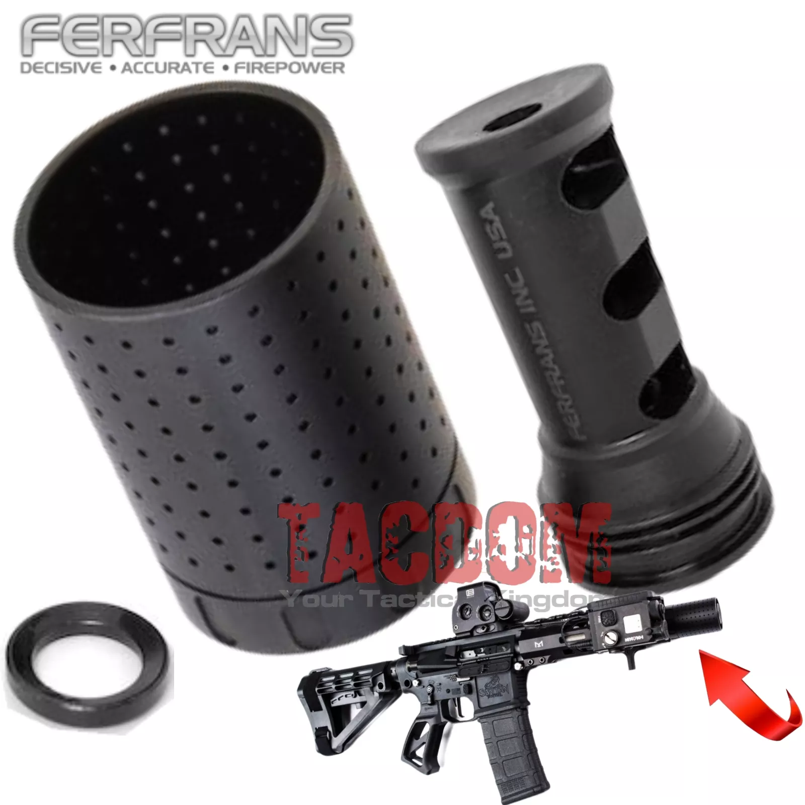 FERFRANS CRD GEN 2 – Lighter & Stronger – Concussion Reduction Device with Threaded Compensator