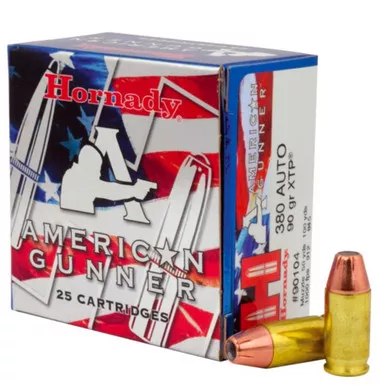 HORNADY AMERICAN GUNNER 380AUTO 90GR XTP HP 25RD