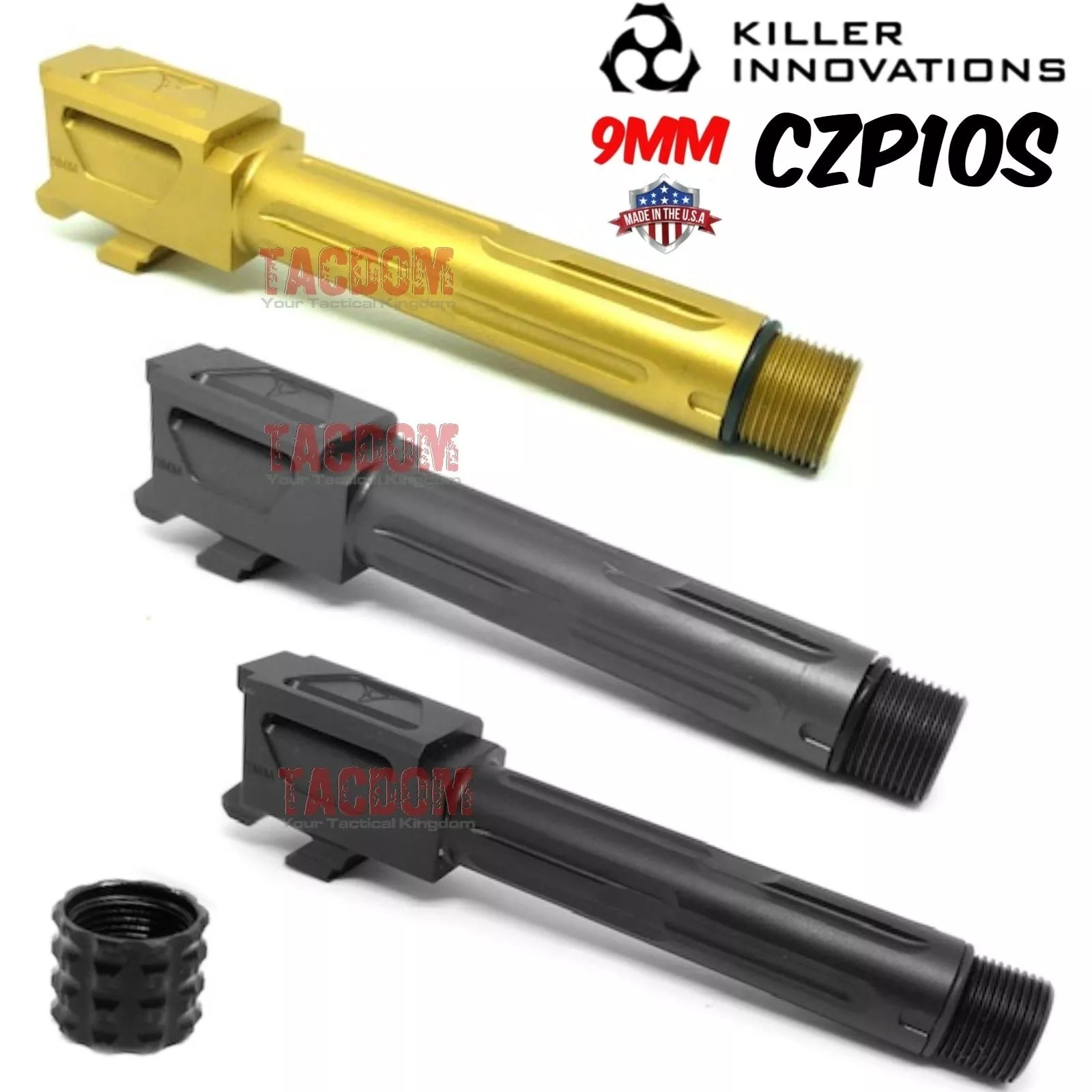 Killer Innovations Velocity Threaded Barrel CZP10S Gold Black or Grey
