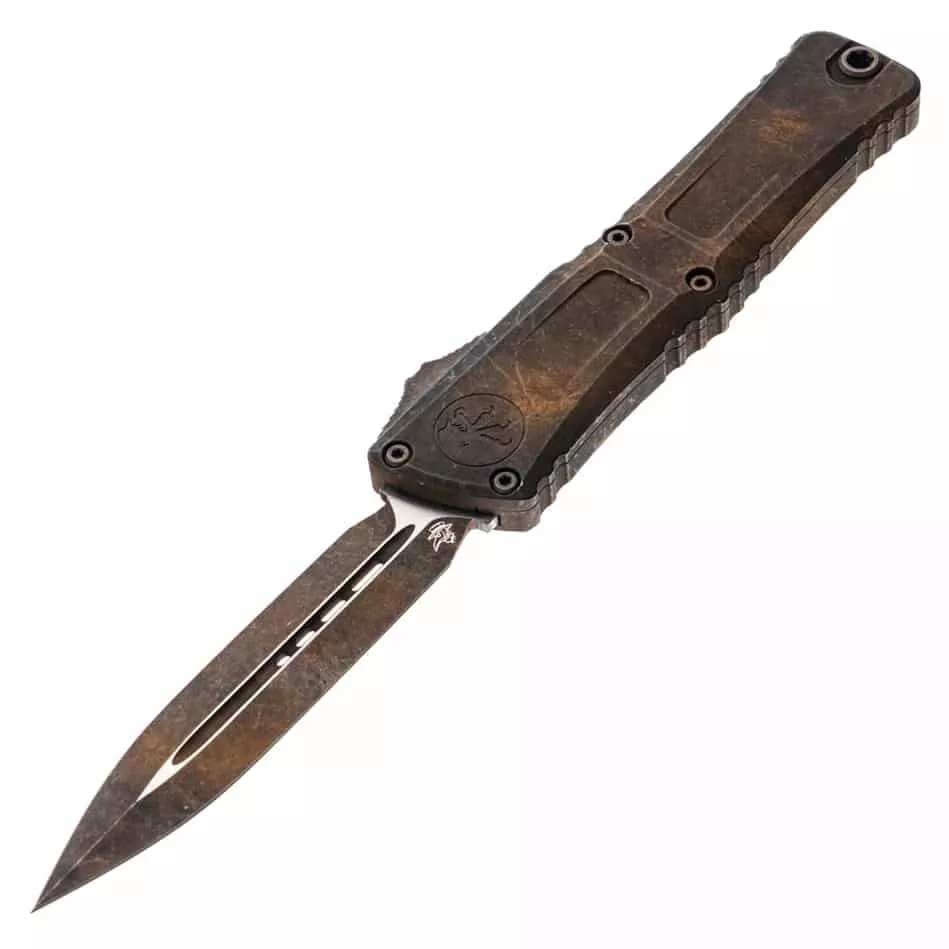 Microtech Combat Troodon Gen III Auto OTF 3.75″ Double Edge Dagger Partial Serrated Blade – Plague Outbreak