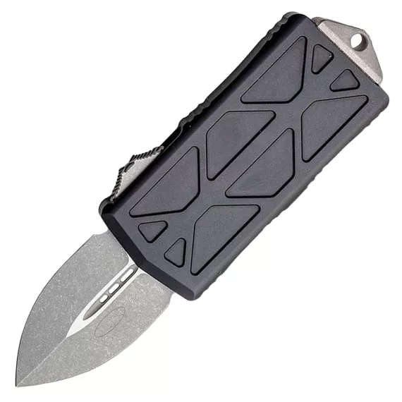 Microtech Exocet Auto OTF 1.98″ Apocalyptic Double Edge Dagger Plain – Black