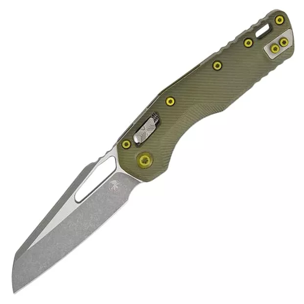 Microtech MSI RAM-LOK Manual Folding 3.88″ M390MK Apocalyptic Modified Sheepsfoot Plain – Green Grenade Frag