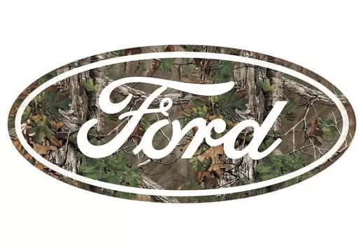 Open Road Brands Die Cut Embossed Tin Sign "Ford" Camo Logo