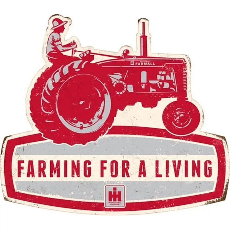 Open Road Brands " Farming for a Living" Embossed Tin Sign 1