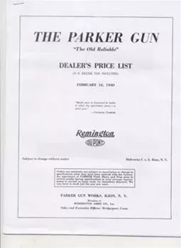 The Parker Gun Catalog Reprint