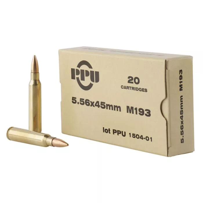 PPU SS109 5.56x45mm NATO FMJ 62 Grain 20rd