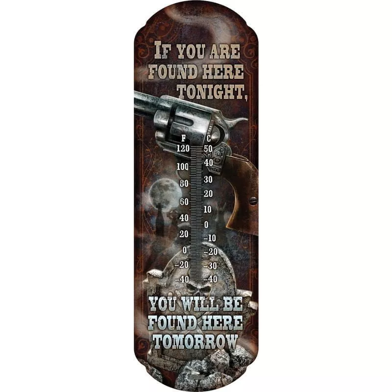 Rivers Edge Found Here Tonight Thermometer 5x17 in.