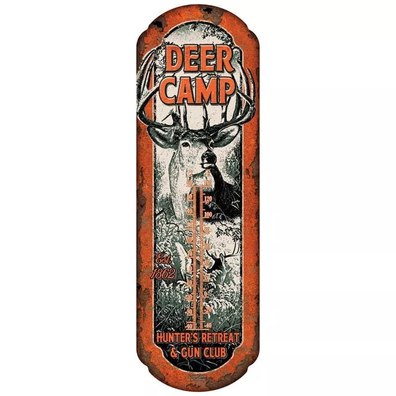 Rivers Edge Products Deer Camp Tin Thermometer 1294