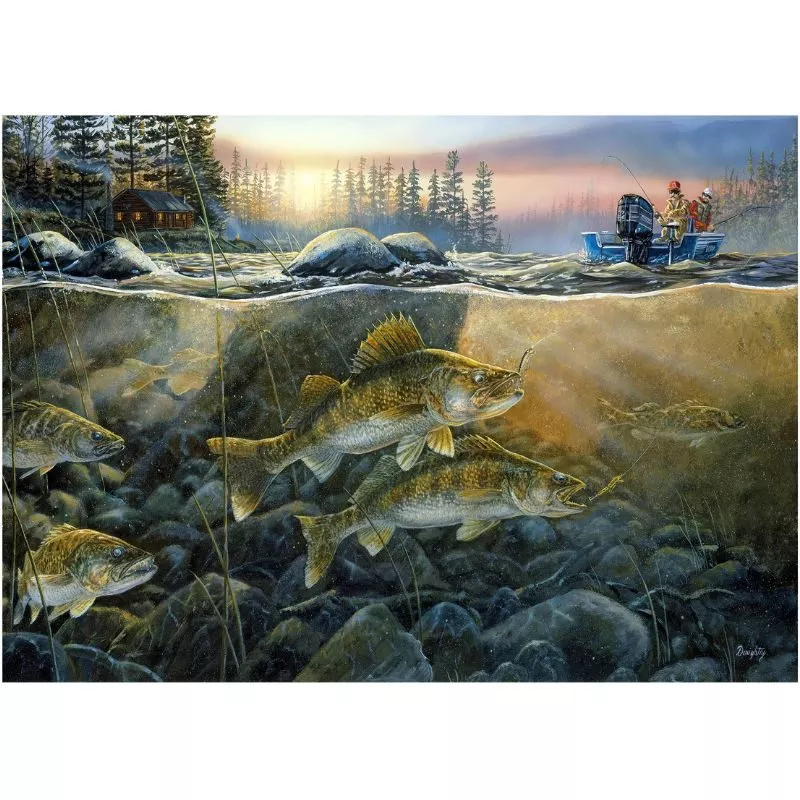 RIVERS EDGE-PUZZLE WALLEYE ON ROCKS 1000