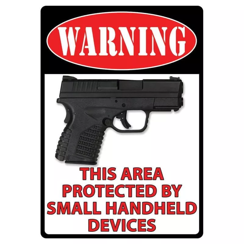 Rivers Edge "Warning This Area Protected" Tin Sign, 12" x 17