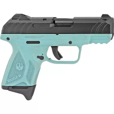 Ruger SECURITY-9 9mm Pistol 3.42" Barrel Black/Turquoise - 3837