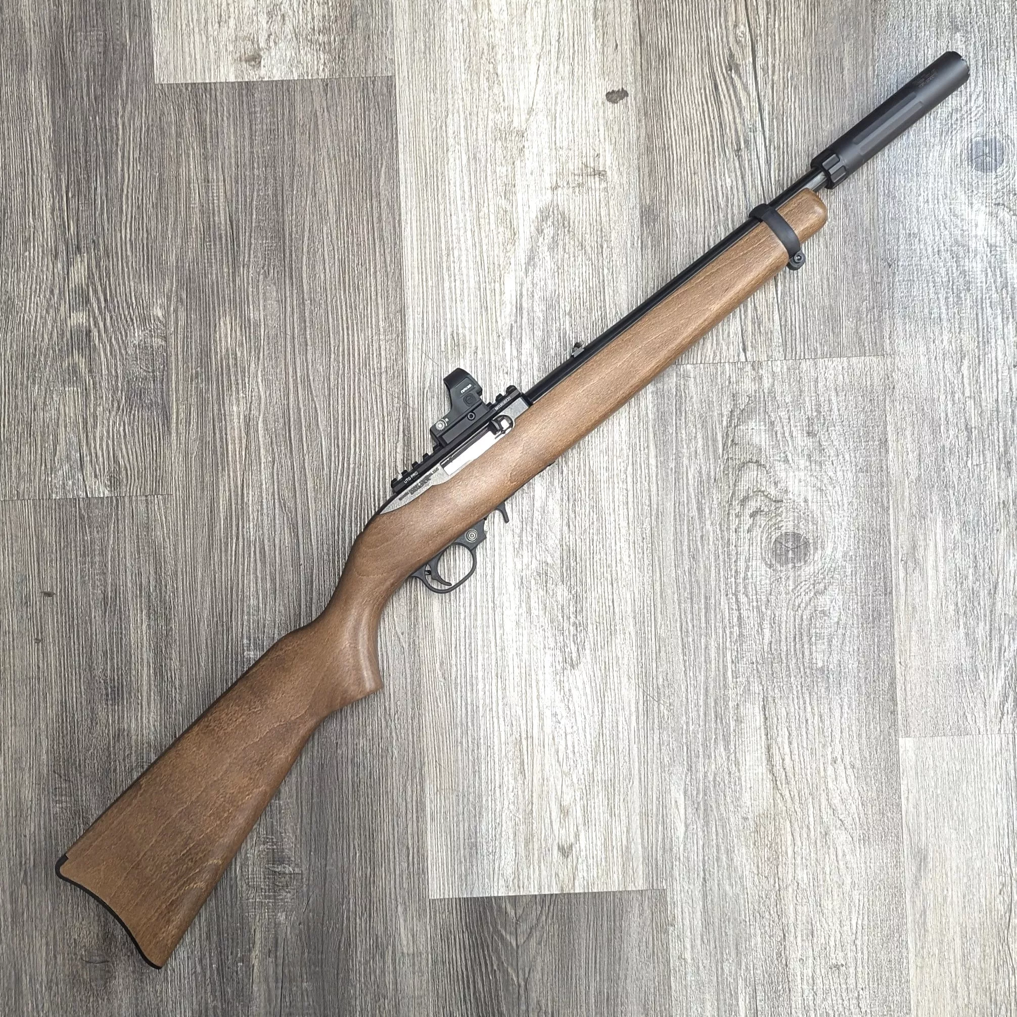 SCT Ruger 10/22 .22LR 10″ Suppressed SBR Bundle – Walnut