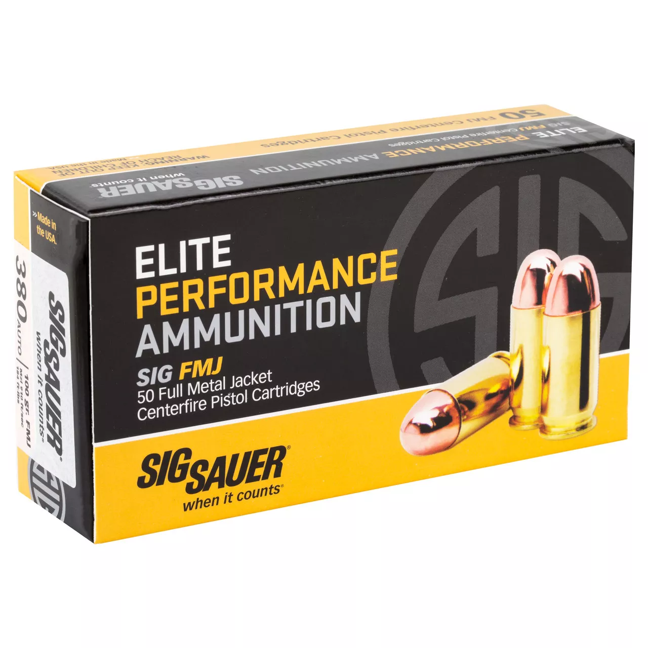 SIG Sauer Elite Performance .380 ACP Ammunition 100 Grain FM