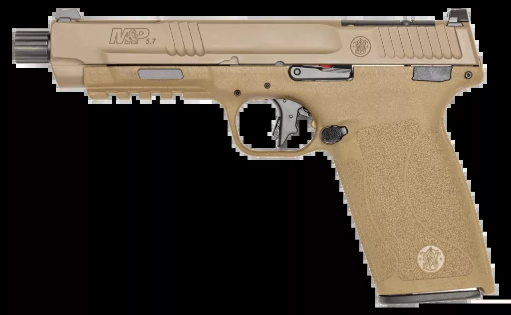 SMITH AND WESSON M&P5.7 OR 5.7X28 5″ FDE TB