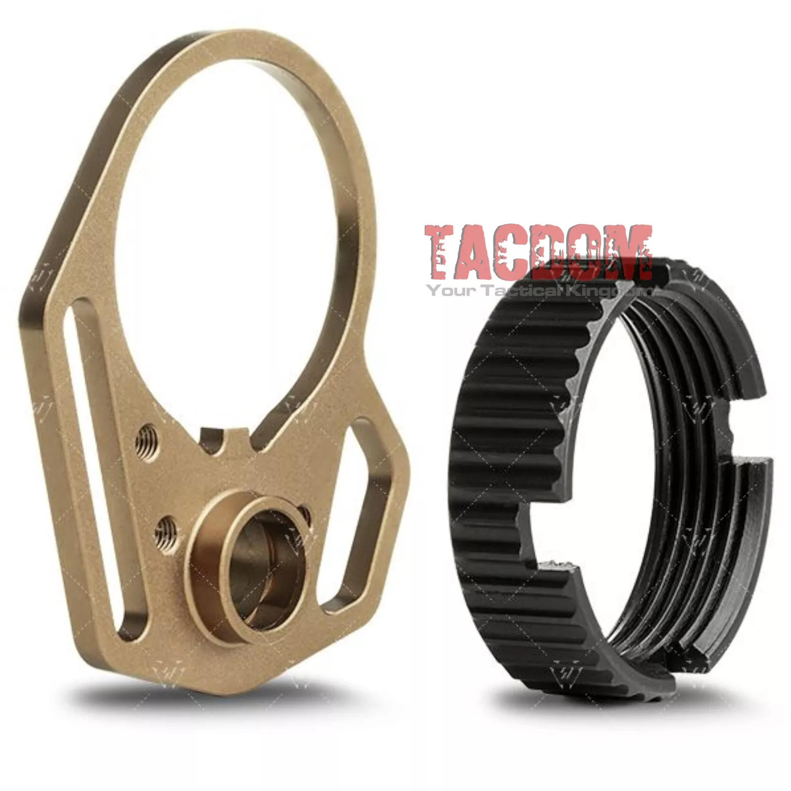 Strike Industries Anodized FDE AR Multi-Function End Plate and Anti-Rotation Castle Nut