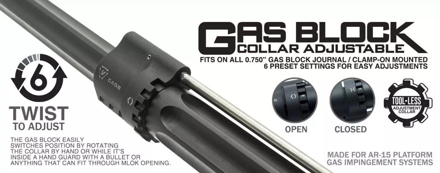 Strike Industries Collar Adjustable Gas Block AR .750″ 6 Presets