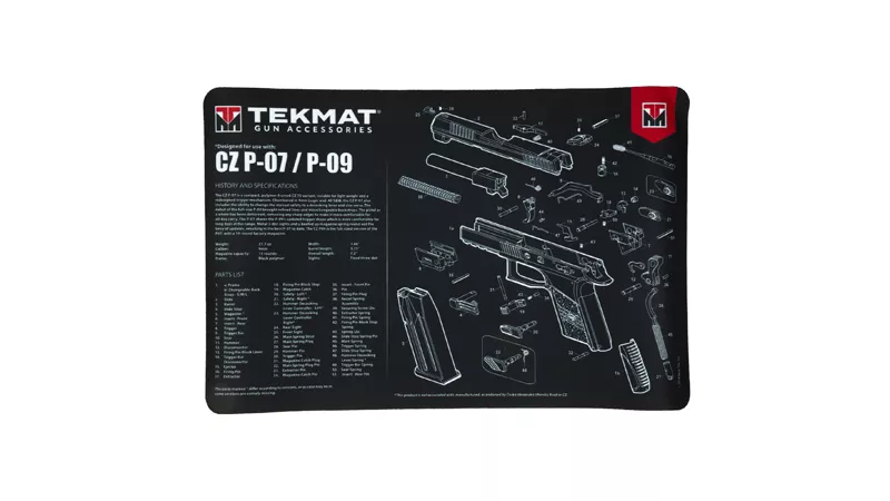 TEKMAT PISTOL MAT FOR CZ P07/P09 BLK