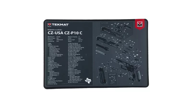 TEKMAT PISTOL MAT FOR CZ P10C BLK
