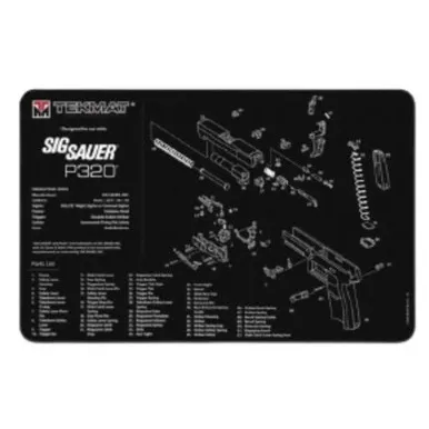 TEKMAT SIG P320 STAIN RESISTANT 11INX17IN BLACK WHITE