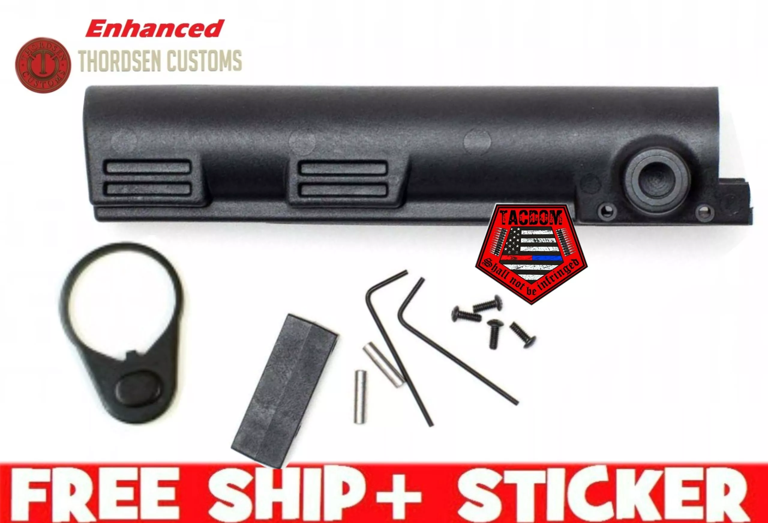 Thordsen Customs ENHANCED BUFFER TUBE COVER KIT with QD Points plus END Plate BLACK Milspec AR 223 /556 size