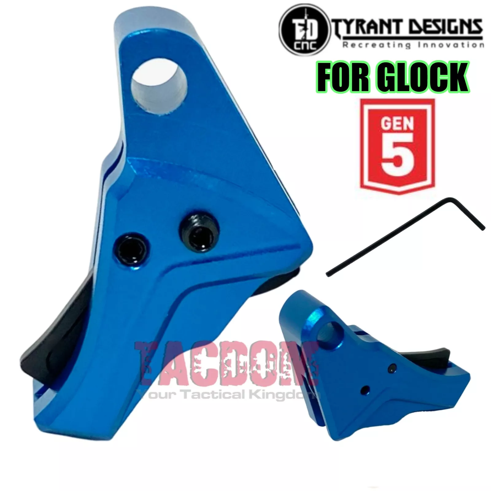 TYRANT DESIGNS I.T.T.S BLUE BLACK TRIGGER for Glock 5