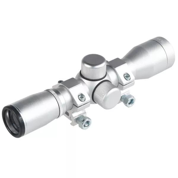 Ultimate Arms Gear Compact Silver Scope w/Rings 4x30 Mil-Dot