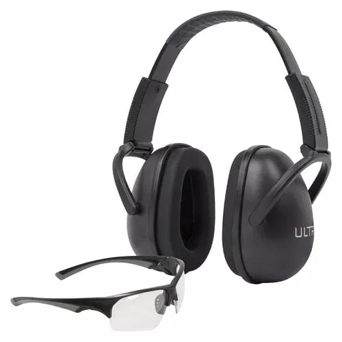 ULTRX BLOCKER EAR & EYE COMBO 23DB BLACK MUFF/CLEAR EYES